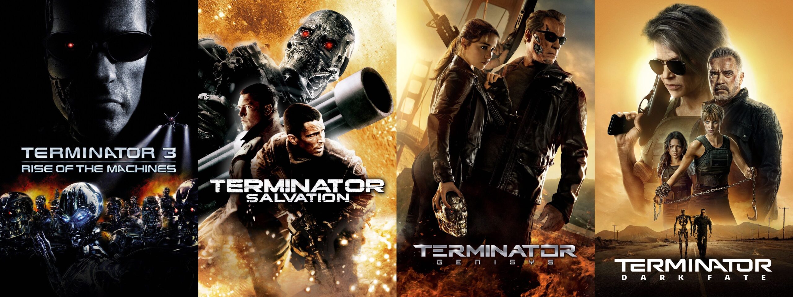 Terminator 3 1 (2003), Terminator 3 2 (2009), Terminator 3 3 (2015), Terminator 3 4 (2019)